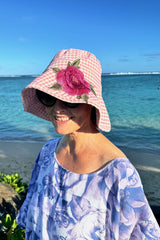 Izzy Bucket Hat - Pink Gingham