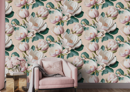 Magnolia Frenzy Mural Wallpaper - 2.7m x 3m