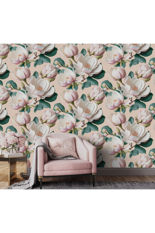 Magnolia Frenzy Mural Wallpaper - 2.7m x 3m