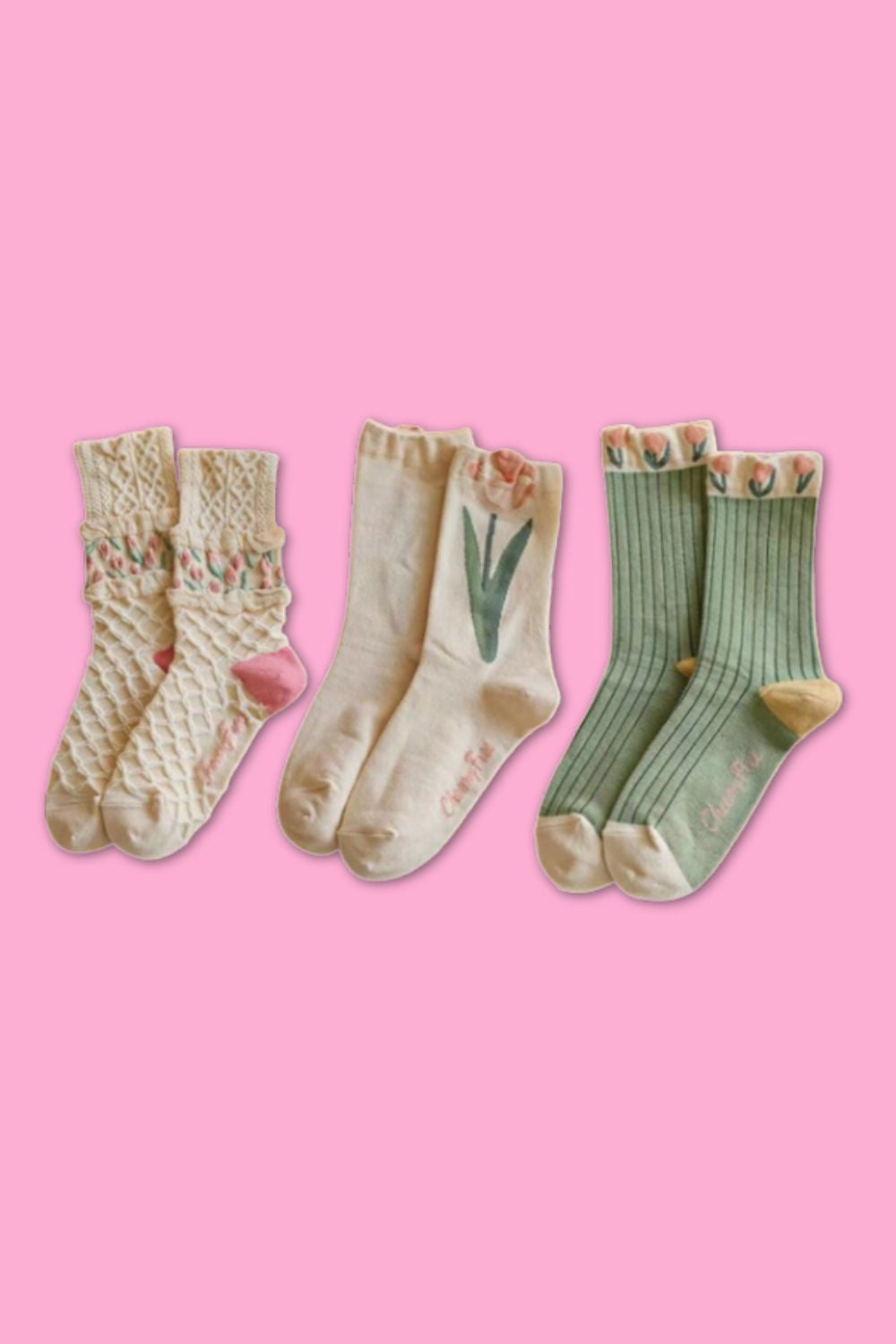 Vintage Floral Crew Socks - Pack Of 3 | PRE ORDER LATE FEB