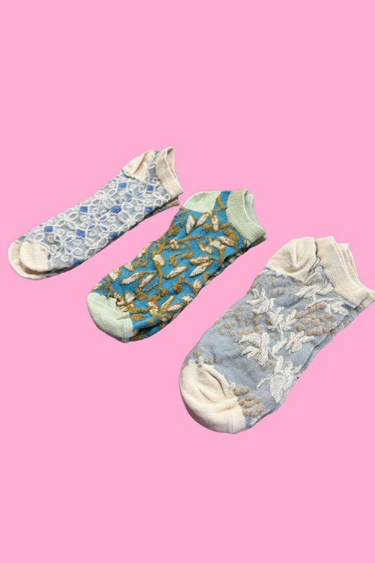 Candy Ankle Socks - Pack of 3 - Sky