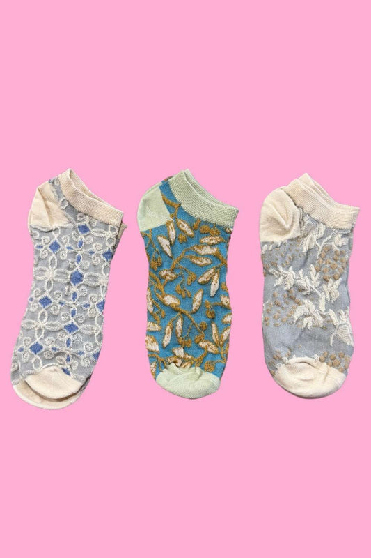 Candy Ankle Socks - Pack of 3 - Sky