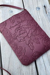 AS Embossed Cross Body Bag - Wine