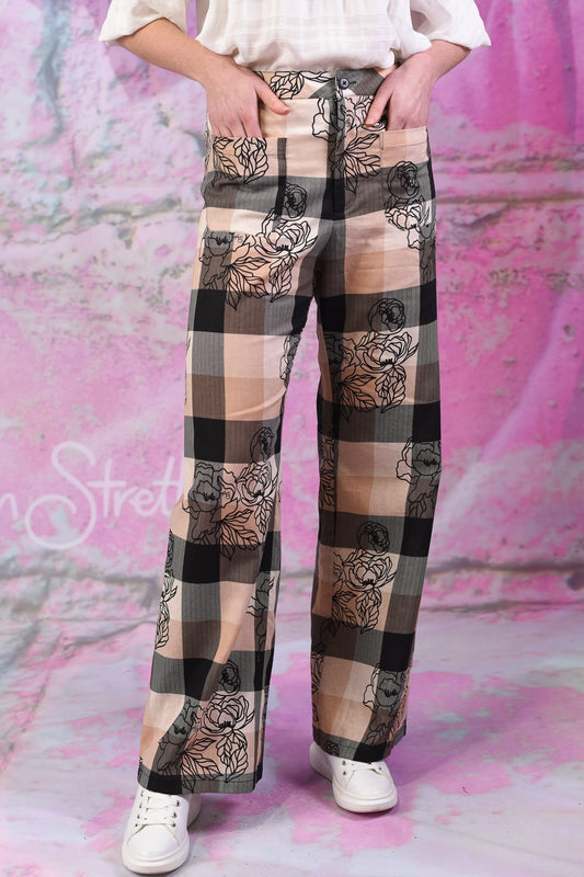 Emily Pants - Floral Check