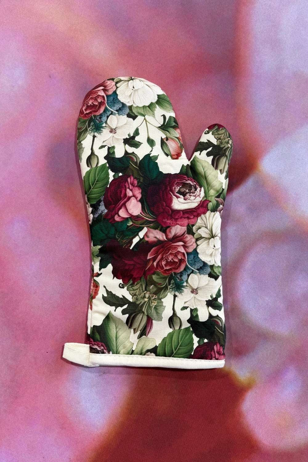 Floral Oven Mitt - J'Adore Roses