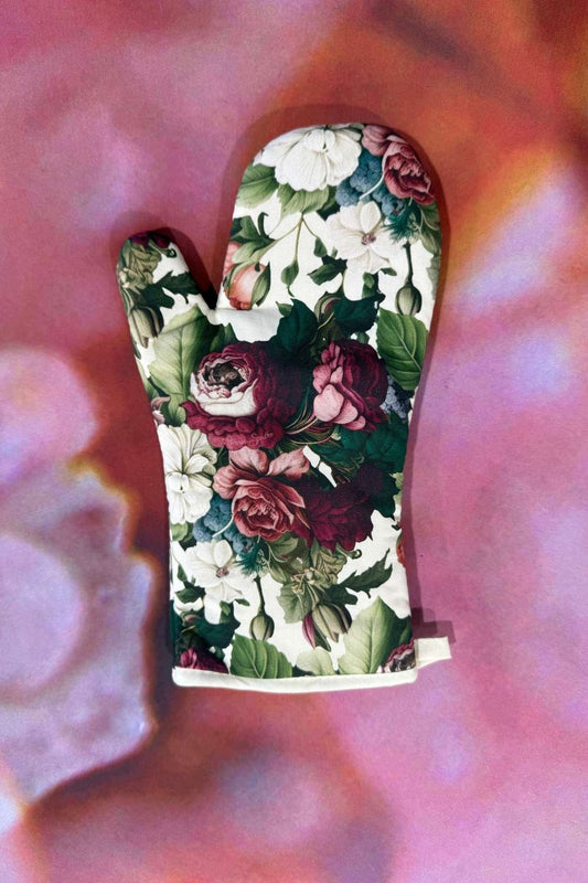 Floral Oven Mitt - J'Adore Roses