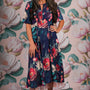 Gina Rose Dress - Blooming Love Navy