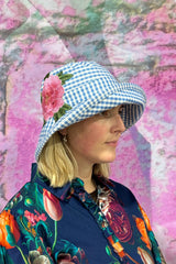 Izzy Bucket Hat - Blue Gingham