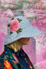 Izzy Bucket Hat - Blue Gingham