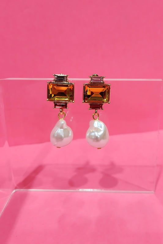 Jewell Earrings - Pearl Drop Gold