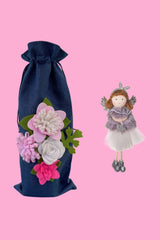 AS Wine Gift Bag - Navy Floral