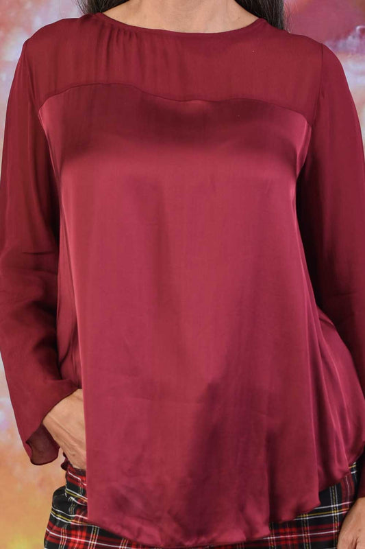 Night Owl Blouse - Burgundy