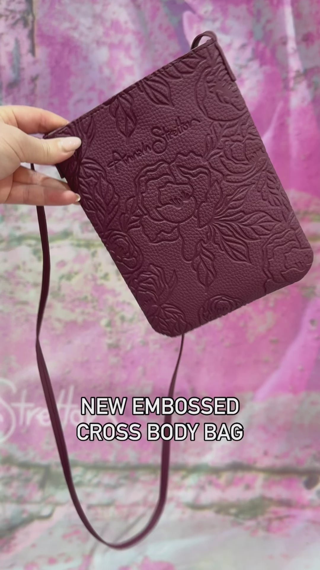 AS Embossed Cross Body Bag - Wine