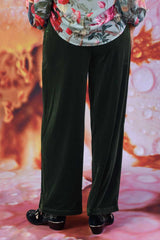 Vesta Vera Wide Leg Velvet Pants - Olive | PRE ORDER EARLY MARCH