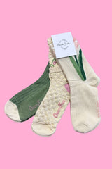 Vintage Floral Crew Socks - Pack Of 3 | PRE ORDER LATE FEB