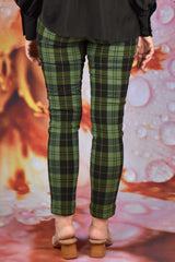 Vita Olive Pants - Green Plaid