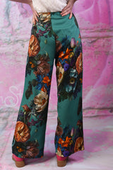 Zarah Pants - Teal Vintage Bouquet | SALE