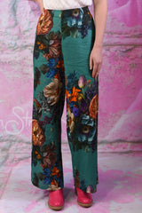 Zarah Pants - Teal Vintage Bouquet | SALE