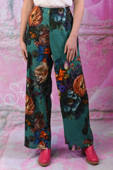 Zarah Pants - Teal Vintage Bouquet | SALE