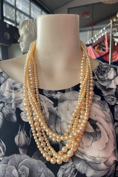 Champagne pearl store necklace